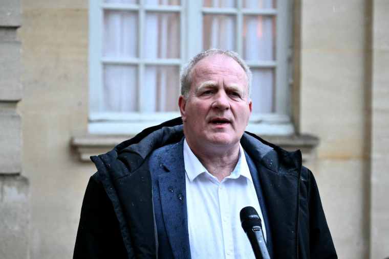 François Hommeril, Président du syndicat de l'encadrement CFE-CGC, à Matignon le 9 janvier 2025.  ( AFP / MARTIN LELIEVRE )