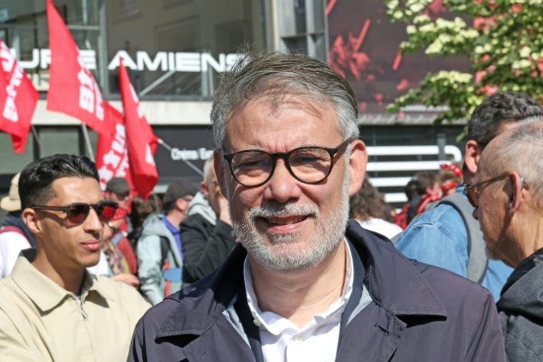 Le premier secrétaire de Parti socialiste Olivier Faure le 1er mai 2026, à Amiens dans la Somme ( AFP / Francois LO PRESTI )