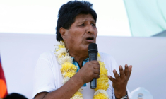 L'ancien président Evo Morales  lors d'un rassemblement à Chimore, dans le département de Cochabamba, en Bolivie, le 19 février 2026 ( AFP / David FLORES )