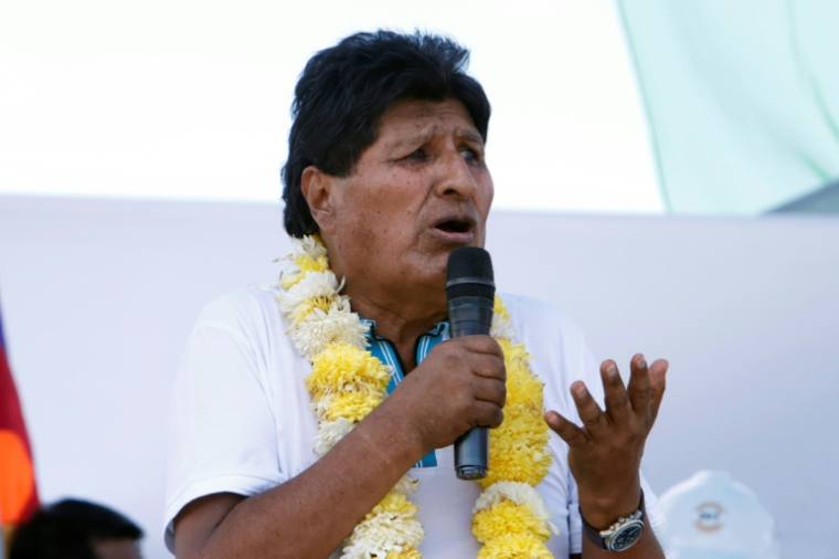 L'ancien président Evo Morales  lors d'un rassemblement à Chimore, dans le département de Cochabamba, en Bolivie, le 19 février 2026 ( AFP / David FLORES )