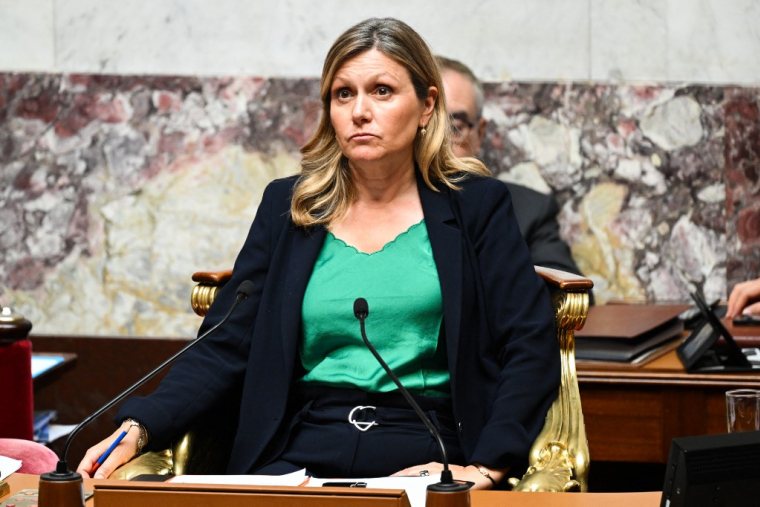 Yaël Braun-Pivet à Paris, le 12 juin 2023. ( AFP / BERTRAND GUAY )