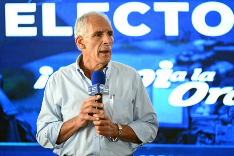 Nasry Asfura lors d'une conférence de presse à Tegucigalpa, le 1er décembre 2025 ( AFP / Marvin RECINOS )