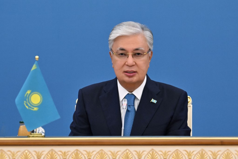 Kassym-Jomart Tokayev, à Astana, le 9 août 2024 ( Kazakhstan's presidential press / HANDOUT )