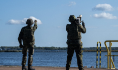 Des militaires allemands équipés pour la lutte entidrones. (illustration) ( AFP / JOHN MACDOUGALL )