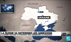 Ukraine : Vladimir Poutine va présider une cérémonie pour entériner l'annexion de territoires ukrainiens