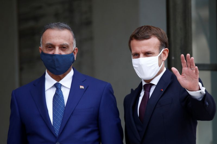 MACRON ET LE PM IRAKIEN SOULIGNENT LA NÉCESSITÉ DE POURSUIVRE LA LUTTE ANTI-TERRORISTE