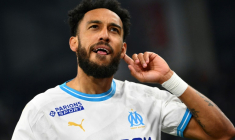Pierre-Emerick Aubameyang lors de son premier passage à l'Olympique de Marseille, photographié le 28 avril 2024 au Vélodrome ( AFP / Christophe SIMON )