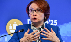 Elvira Nabioullina, au forum de Saint-Pétersbourg, le 19 juin 2025 ( AFP / OLGA MALTSEVA )