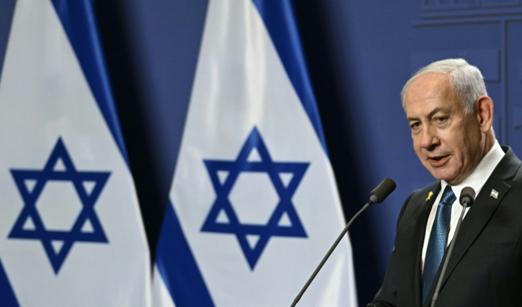 Le Premier ministre israélien Benjamin Netanyahu, le 3 avril 2025 à Budapest ( AFP / Attila KISBENEDEK )