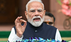 Le Premier ministre indien Narendra Modi s'exprime devant la presse le 20 juillet 2026 à New Delhi ( AFP / Sajjad HUSSAIN )