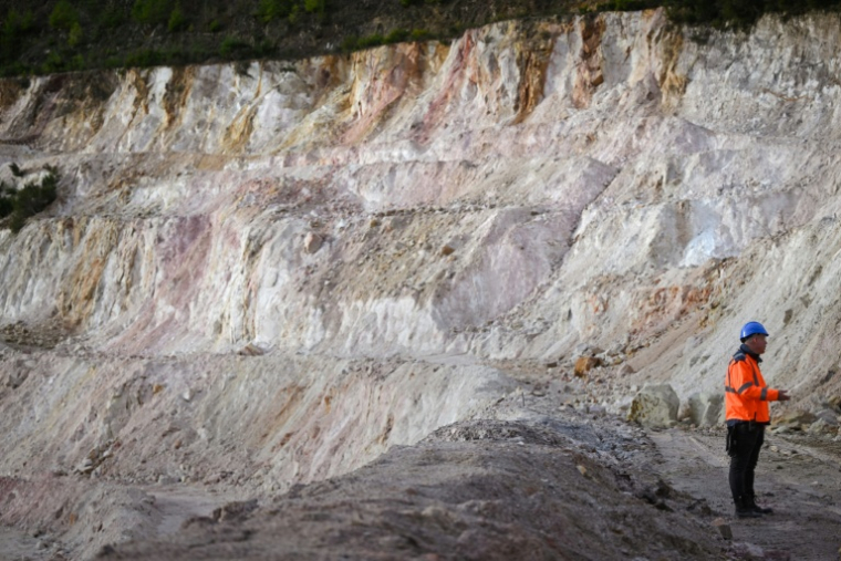 Mine de lithium à ciel ouvert de l'entreprise françaises Imerys, le 17  janvier 2024 à Echassières ( AFP / OLIVIER CHASSIGNOLE )