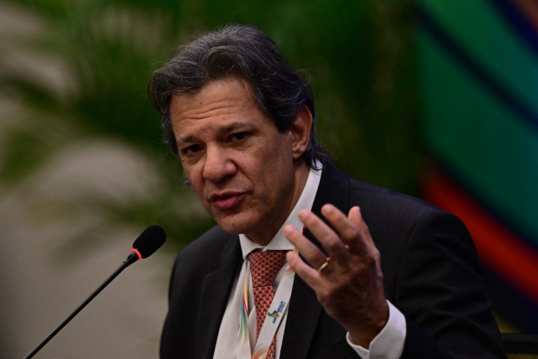 Fernando Haddad, ministre des Finances brésilien, lors d'une réunion du G20 le 26 juillet 2024 à Rio de Janeiro, au Brésil. ( AFP / PABLO PORCIUNCULA )