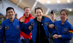 L'astronaute française Sophie Adenot à son arrivée à Cologne le 10 octobre 2026 ( AFP / INA FASSBENDER )