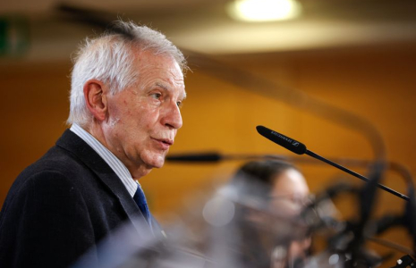 Josep Borrell, chef de la politique étrangère de l'Union européenne, lors d'une conférence de presse à Bruxelles