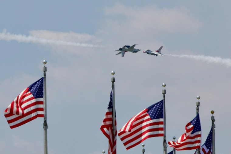 Avions américains pour les célébrations du 4 juillet à Washington, le 3 juillet 2026 ( AFP / Amid FARAHI )
