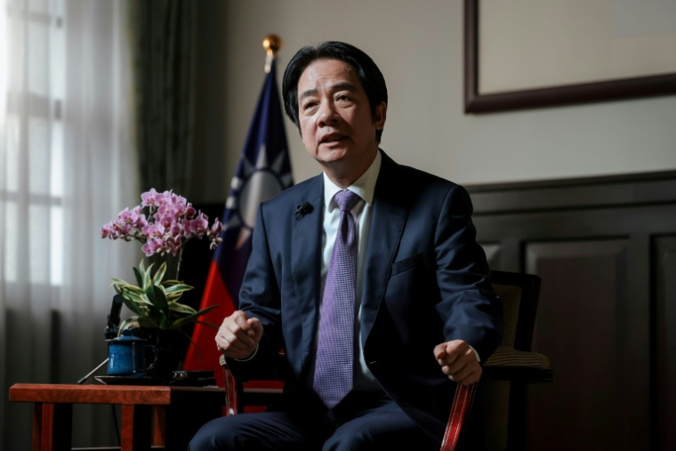 Le président taïwanais Lai Ching-te lors d'un entretien avec l'AFP à Taipei, le 10 février 2026 ( AFP / Yu Chen CHENG )