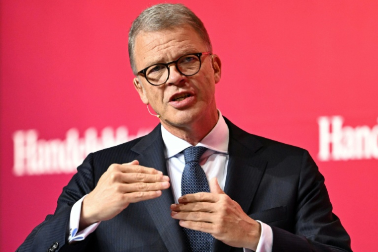 Le patron de Deutsche Bank, Christian Sewing, lors d'un congrès bancaire à Francfort, 2 septembre 2026 ( AFP / Kirill KUDRYAVTSEV )