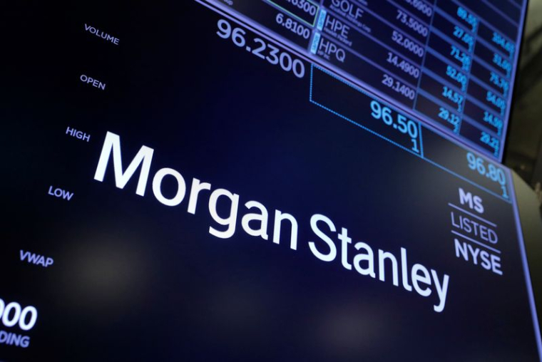 Photo du logo de Morgan Stanley à la Bourse de New York (NYSE)