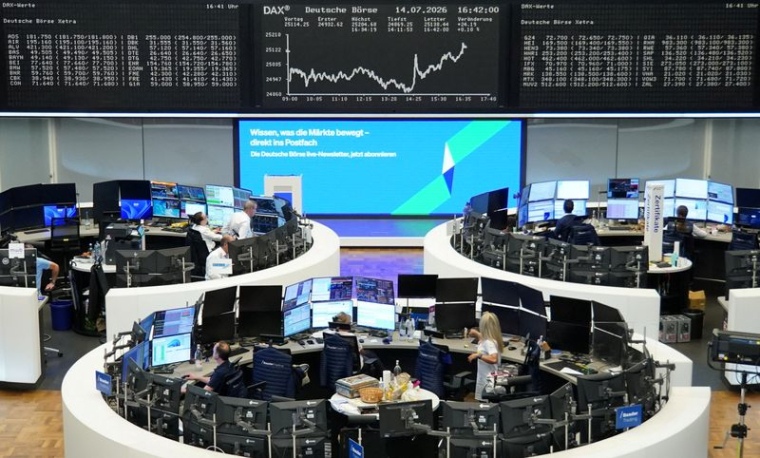 Le graphique de l'indice boursier DAX est présenté à la Bourse de Francfort