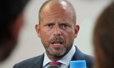 Theo Francken à son arrivée à une réunion informelle des ministres de la Défense de l'Union européenne, à Copenhague