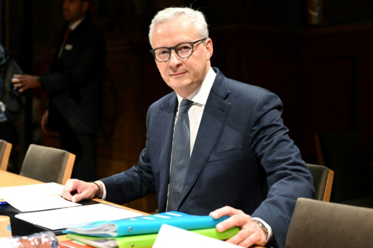 L'ancien ministre de l'Economie et des Finances Bruno Le Maire lors d'une audition au Sénat sur le dérapage du déficit public le 7 novembre 2024  ( AFP / Bertrand GUAY )
