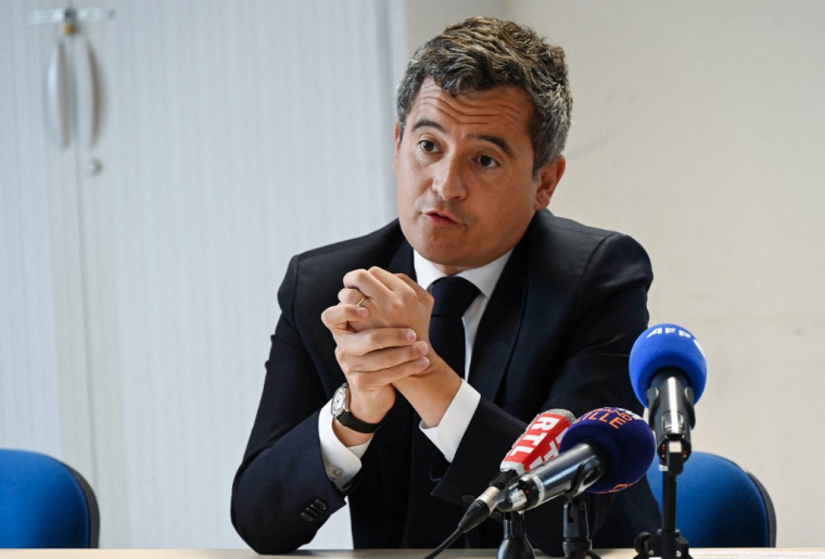 Gérald Darmanin à Bousbecque, le 5 mai 2022. ( AFP / DENIS CHARLET )