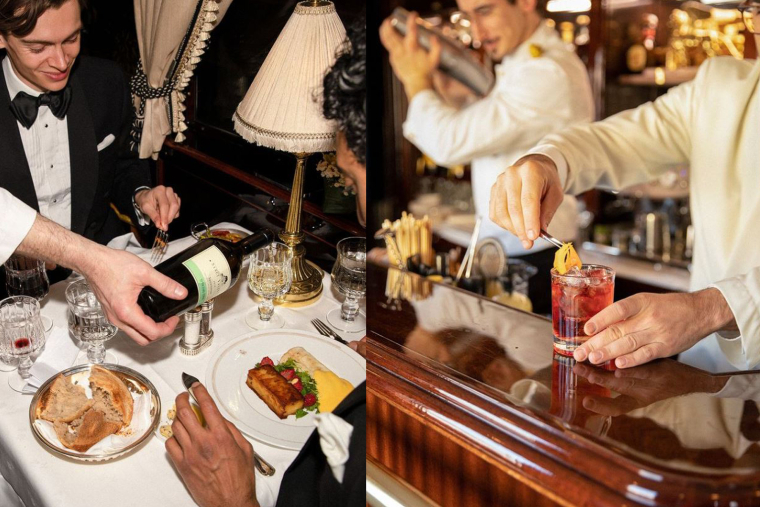 Jean Imbert prend les commandes des cuisines du Venice-Simplon-Orient-Express. Crédit photo : Captures Instagram @vsoetrain