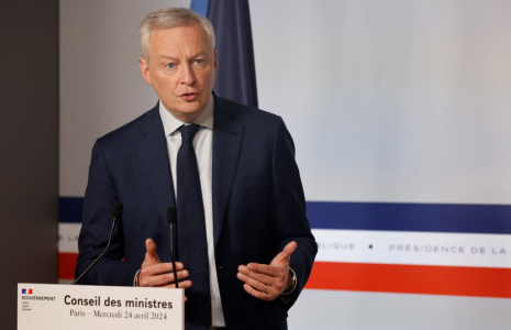 Bruno Le Maire, le 24 avril 2024, à Paris ( AFP / LUDOVIC MARIN )