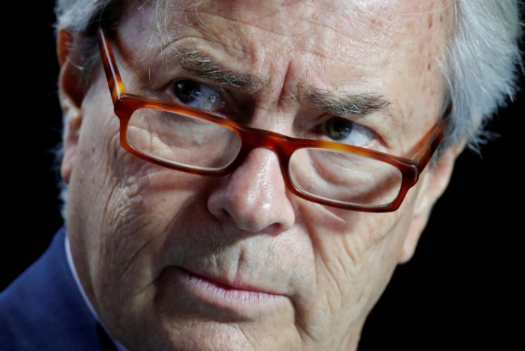 Vincent Bollore, président du conseil de surveillance du groupe de médias Vivendi, assiste à l'assemblée générale des actionnaires de la société à Paris