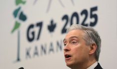 Le ministre canadien des Finances, François-Philippe Champagne, lors de la clôture de la réunion des ministres des Finances et des gouverneurs des banques centrales du G7 à Banff, en Alberta, au Canada, le 22 mai 2025 ( AFP / Dave Chidley )