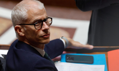 Franck Riester, à l'Assemblée nationale, en juillet 2023 ( AFP / Geoffroy Van der Hasselt )