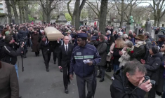 Début de la cérémonie d'inhumation de Lionel Jospin au cimetière du Montparnasse