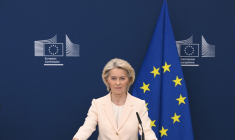 Ursula von der Leyen à Bruxelles ce lundi 2 mars 2026. ( AFP / NICOLAS TUCAT )