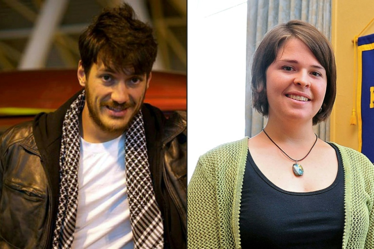 Montage de photos d'archives, créé le 25 mai 2025, montrant le journaliste indépendant Austin Tice au Caire en mars 2012 et Kayla Mueller en 2013 à Prescott, en Arizona, sur une photo diffusée par le Daily Courier ( AFP / Christy Wilcox )