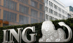 Logo de la banque ING au siège du groupe à Bruxelles