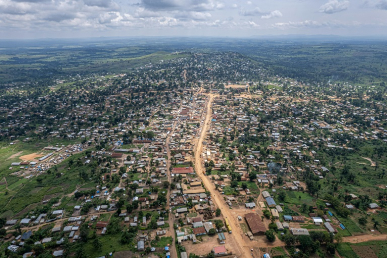 Vue aérienne de la localité de Komanda, dans la province de l'Ituri, dans l'est de la RD Congo, le 30 août 2023 ( AFP / GLODY MURHABAZI )