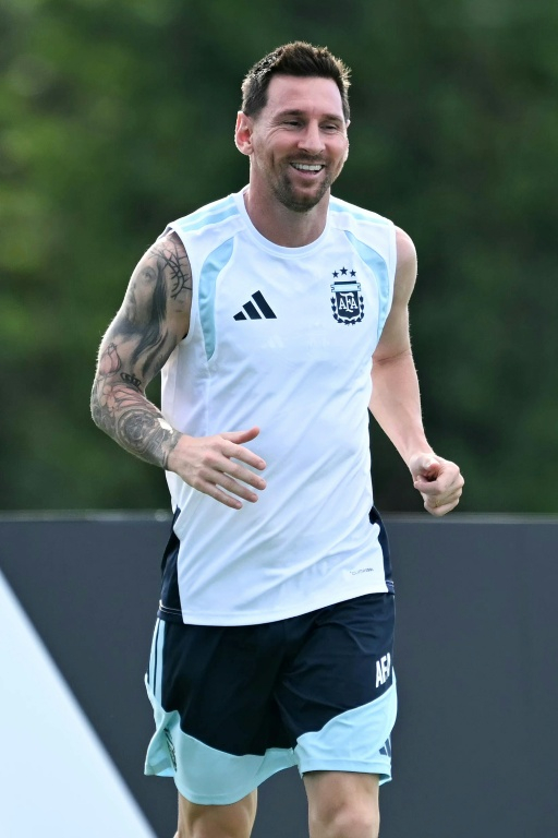 L'attaquant argentin Lionel Messi, participe à une séance avec sa sélection au centre d'entraînement de l'Inter Miami, à Fort Lauderdale, le 2 juillet 2026 ( AFP / CHANDAN KHANNA )