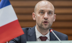 Jean-Noël Barrot à Addis Abeba, en Éthiopie, le 29 novembre 2024. ( AFP / AMANUEL SILESHI )