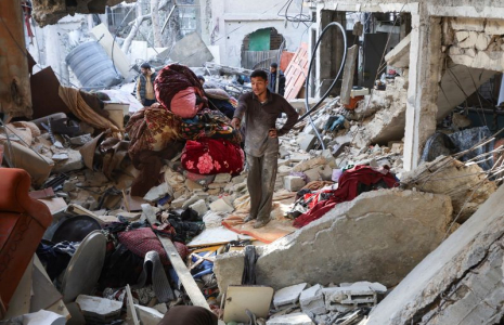 Le site d'une frappe israélienne dans la bande de Gaza