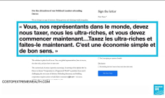A Davos, 200 millionnaires demandent à payer plus d'impôts