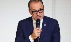 Le directeur général de l'ESA Josef Aschbacher à Paris, le 5 février 2026 ( POOL / Ludovic MARIN )