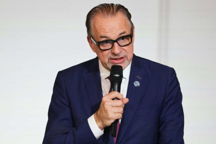 Le directeur général de l'ESA Josef Aschbacher à Paris, le 5 février 2026 ( POOL / Ludovic MARIN )