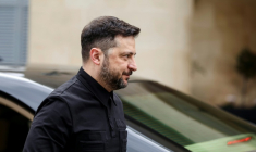 Le président ukrainien Volodymyr Zelensky à Nicosie le 7 janvier 2026 ( AFP / ALEX MITA )