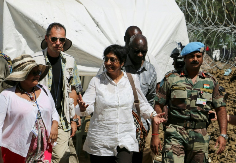 Navi Pillay, alors Haute-Commissaire aux droits de l'homme à l'ONU, en mission au Soudan du Sud, le 29 avril 2014 ( UNMISS / Isaac Alebe Avoro )