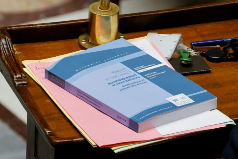 Les députés ont entamé lundi dans l'hémicycle les débats sur la fin de vie et l'examen d'un premier texte sur les soins palliatifs, tout en se projetant déjà vers le deuxième volet plus clivant concernant "l'aide à mourir" ( AFP / Ludovic MARIN )