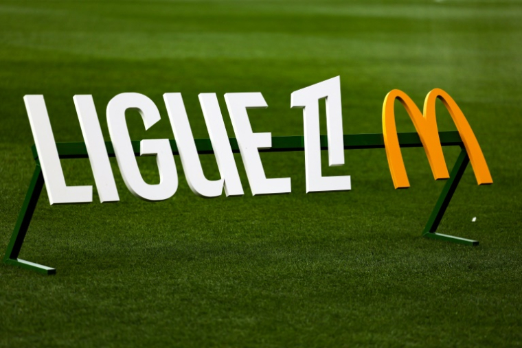 Logo de la Ligue 1, le 17 août 2024 à Brest ( AFP / FRED TANNEAU )