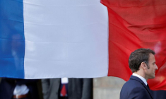 Photo du président Emmanuel Macron pendant sa visite aux Pays-Bas