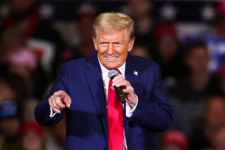 Donald Trump à Lancaster, aux États-Unis, le 20 octobre 2024. ( AFP / CHARLY TRIBALLEAU )