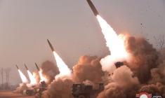 Les images relayées par l'agence de presse du régime nord-coréen, le 9 mars 2023. ( KCNA VIA KNS / STR )