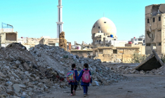 Dans les ruines de Daraya, près de Damas, la vie a repris. Le 29 octobre 2025 ( AFP / LOUAI BESHARA )